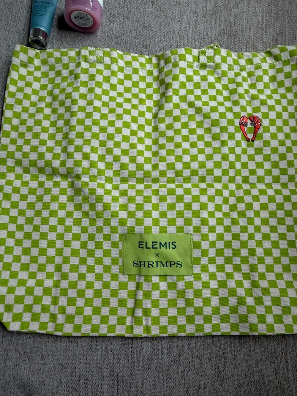 ELEMIS Glow Discovery Set with Lime Green and White Check Tote